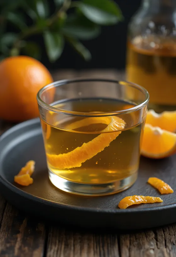 Orange liqueur served in a bottle