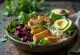 Spinach quinoa Buddha bowl served with beetroot lime tofu