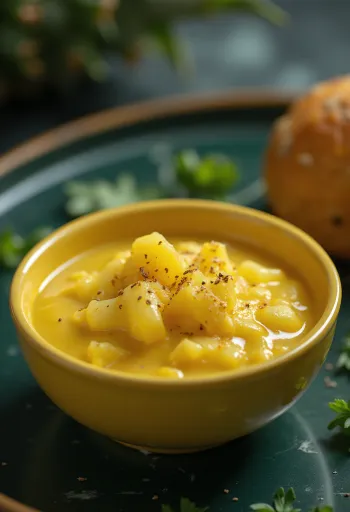 Pineapple Curry Mustard Sauce served in a bowl