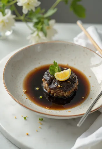 Ponzu sauce served with sashimi