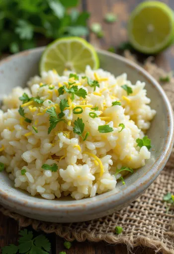 Coconut lime rice served