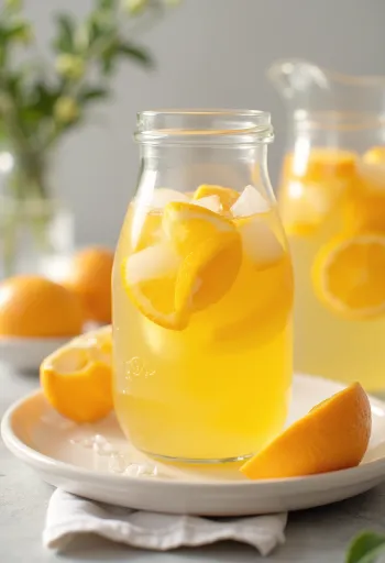 Orange lemonade served in a glass
