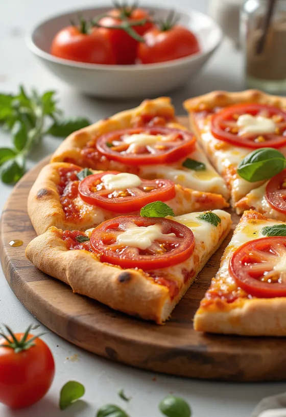 Pizza al Pomodoro Fresco with fresh tomatoes and mozzarella