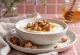 Probiotic roasted hazelnut yoghurt served with roasted hazelnuts and honey