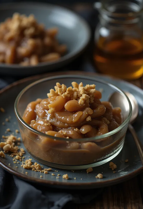 Honeyed chestnut purée served on a plate