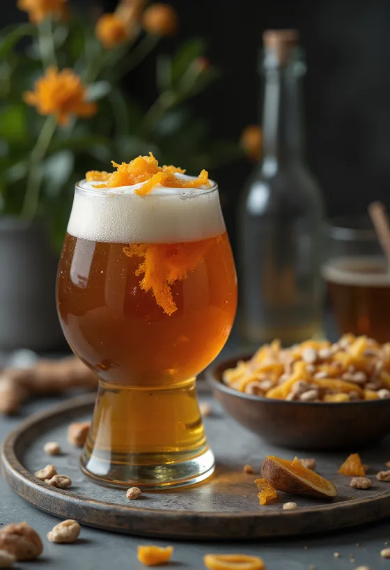 Orange beer served in a bottle