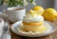 Gluten-free lemon cupcakes served