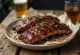 BBQ pork ribs served with fresh side