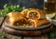 Mexican style Cornish pasty served with fresh coriander and lime juice