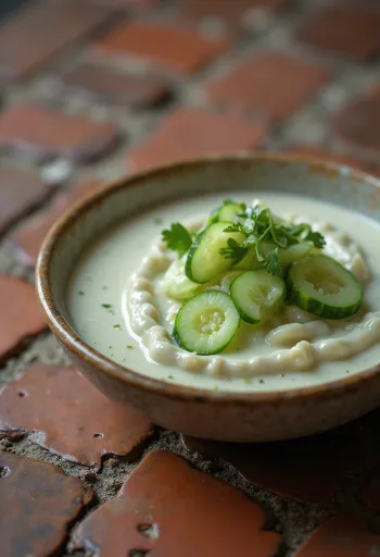 Dill cucumber sauce served