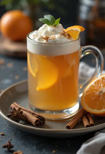 Punch cider served in a glass
