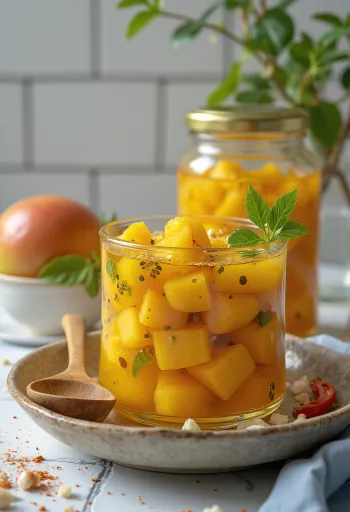 Achar Indian pickle in a jar