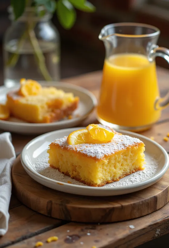 Honey & Orange Traybake served