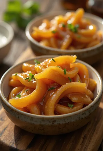 Caramelised ginger sauce served in a bowl