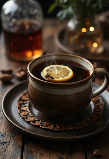 Rum tea served in a glass
