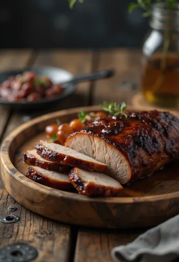 BBQ pork loin served