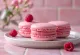 Red berry and marzipan macarons served