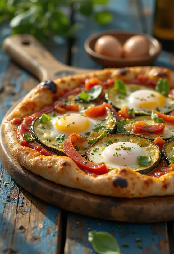 Pizza alla Griglia with grilled vegetables
