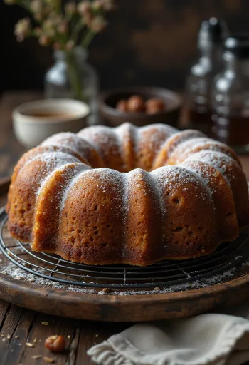 Chestnut Bundt cake served