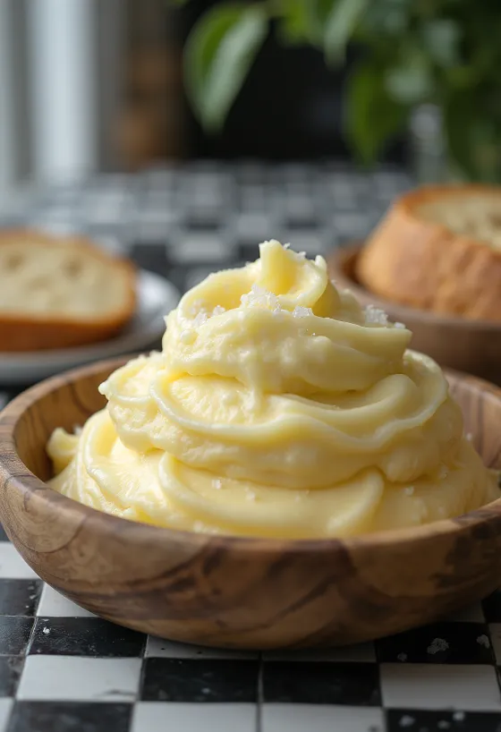 Homemade kajmak with creamy texture in a bowl
