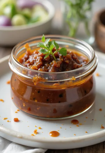 Jerk sauce served with grilled chicken and vegetables