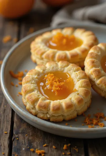 Orange and vanilla Linzer biscuits served