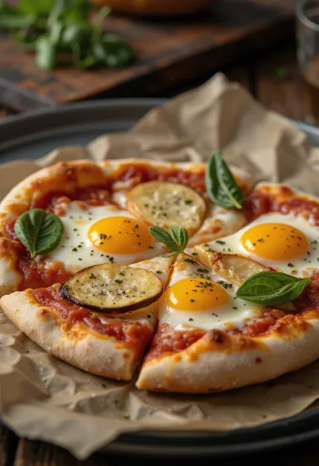 Pizza alla Melanzana with aubergine and mozzarella