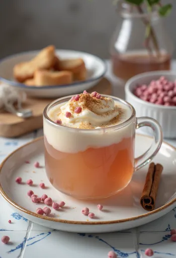 Pink peppercorn cider served in a glass