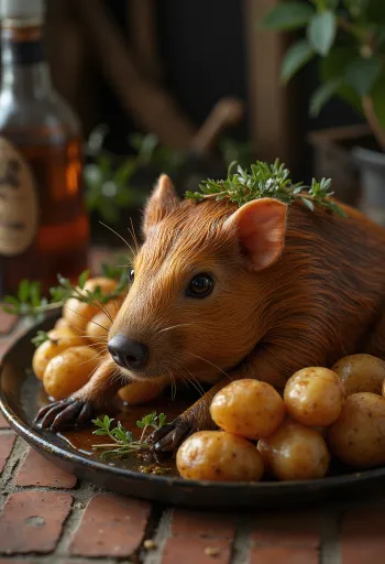 Cuy, traditional South American dish served
