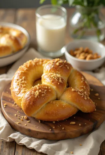 Cardamom pretzel served
