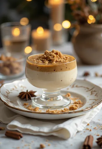 Gingerbread spiced panna cotta served