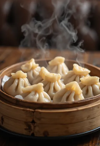 Dim sum with pork served