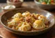 Classic Pierogi, filled with curd cheese and fried onion, served