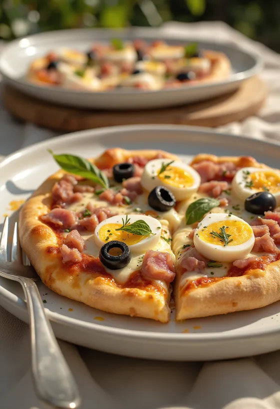 Pizza Tunisienne served