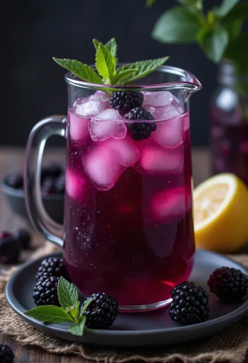 Blackberry lemonade served in a glass