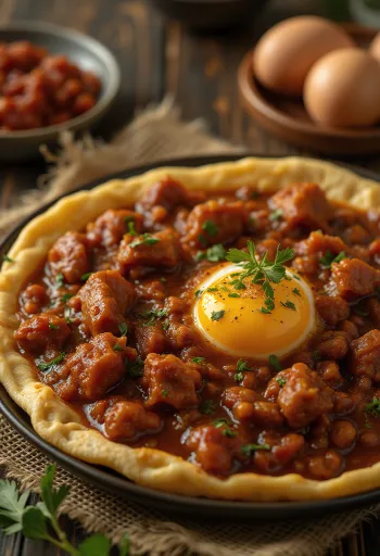 Doro Wat served with hard boiled egg and injera