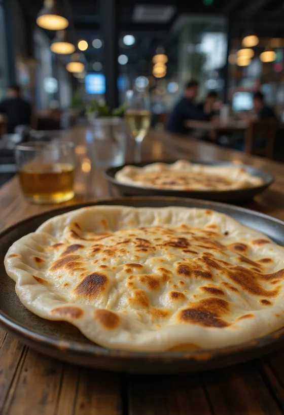 Freshly baked homemade Lavash bread