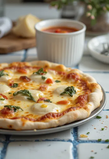 Pizza alla Ricotta with ricotta and cheese