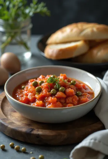 Rosemary tomato caper sauce served