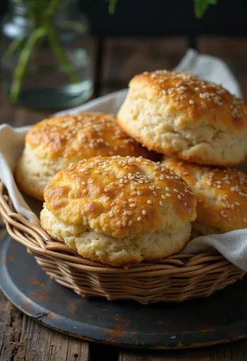 Sesame seed scones served