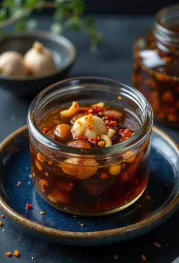 Jangajji vinegar sauce served with pickled vegetables