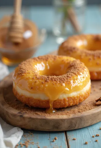 Honey doughnuts served