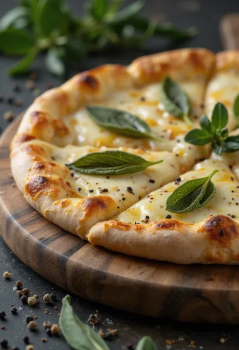 Pizza alla Salvia with sage and cheese