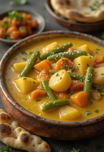 Thai vegetable coconut curry served