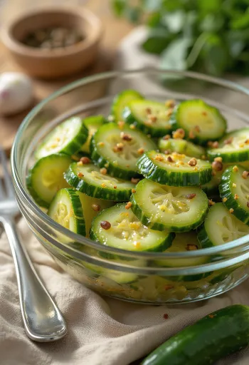 Spicy pickled cucumber slices served in a jar