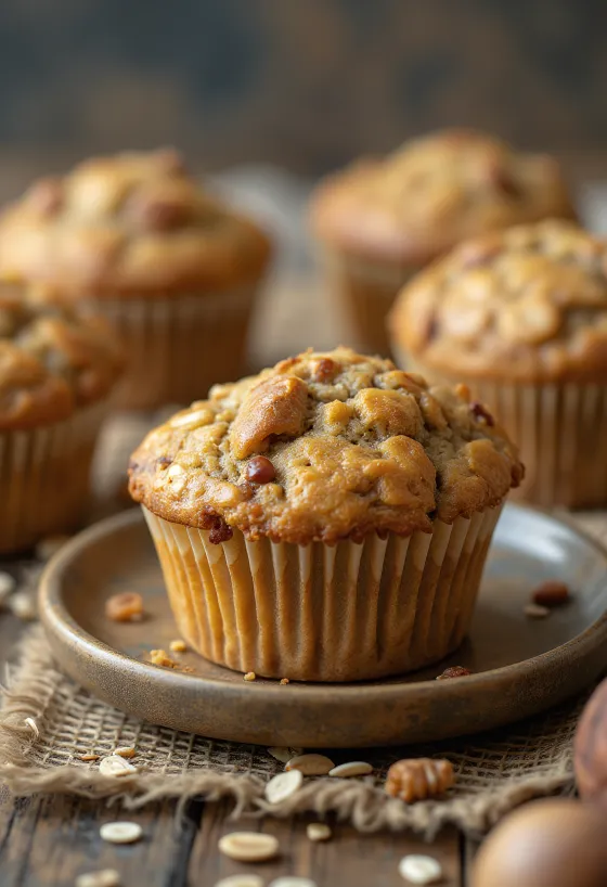 Chestnut oat muffins served