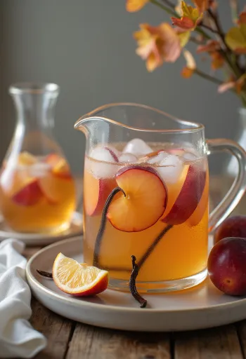 Plum and vanilla cider served