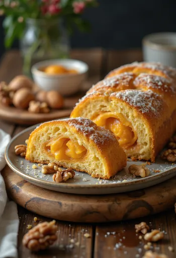 Sweet potato Stollen slices served