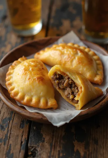 Beef empanadas served with fresh salad