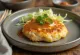 Okonomiyaki with tofu, evenly fried, served with fresh cabbage and tofu pieces